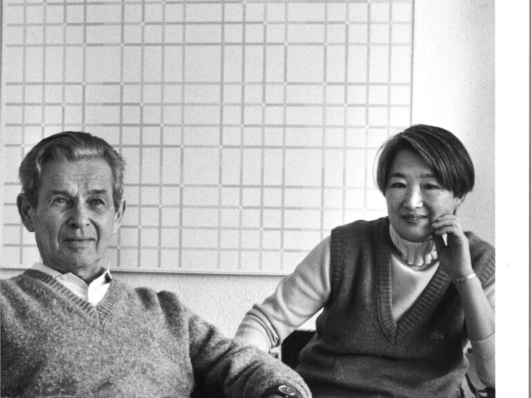 吉川静子とヨゼフ・ミューラー=ブロックマン 1985年頃、Copyright and courtesy of the Shizuko Yoshikawa and Josef Müller-Brockmann Foundation